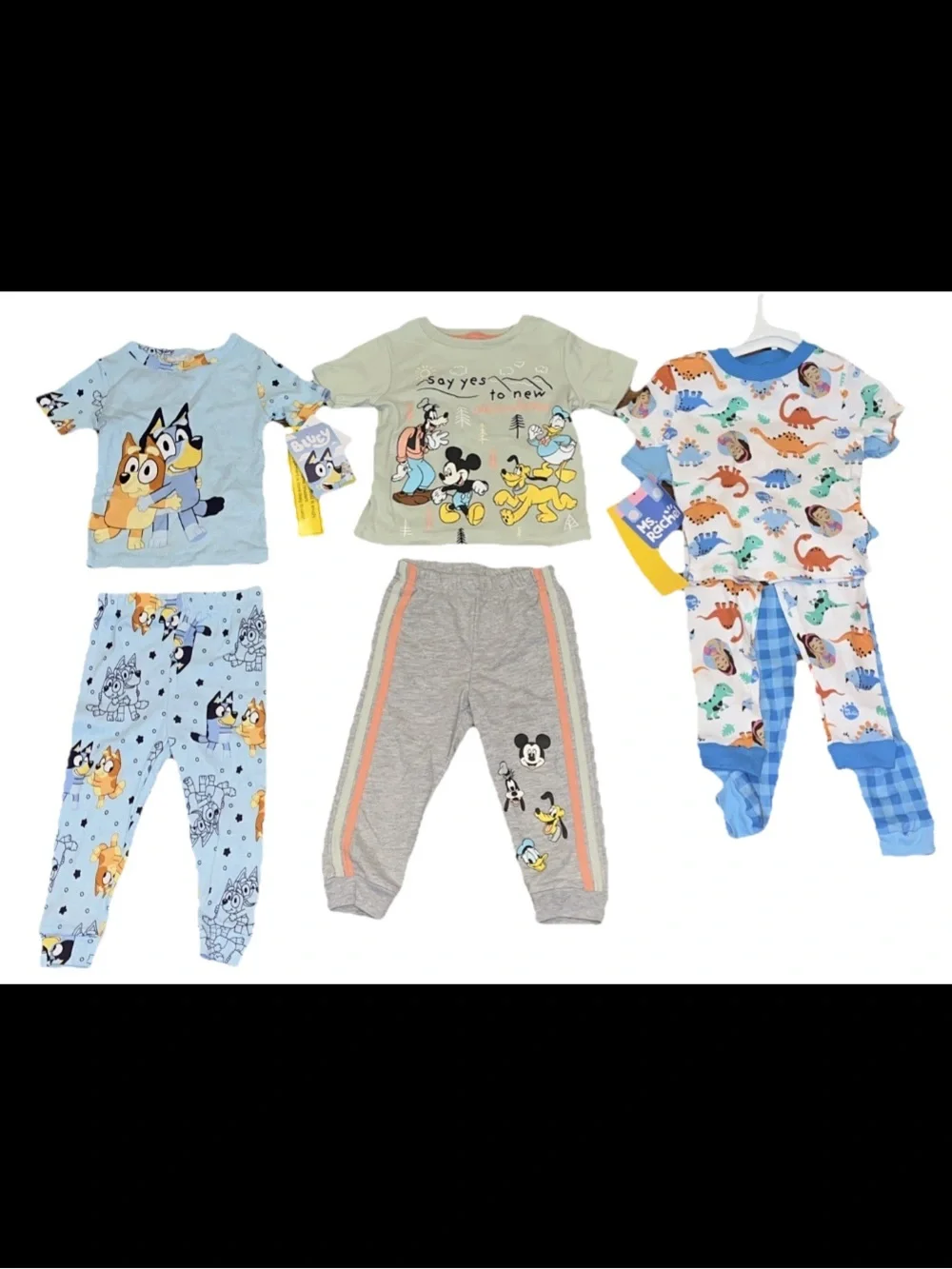 Bundle 4 Set Disney Jogger Set 3 Pajama Sets Of Bluey & Ms Rachel & Dinosaur NWT